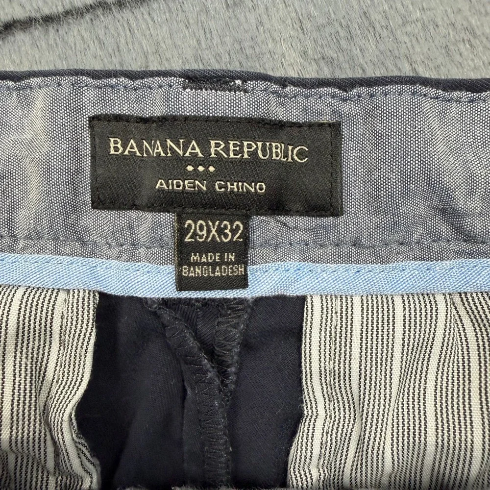 Banana Republic Aiden Chino Pants Mens 29x32 Navy Blue Slim Fit Stretch Cotton